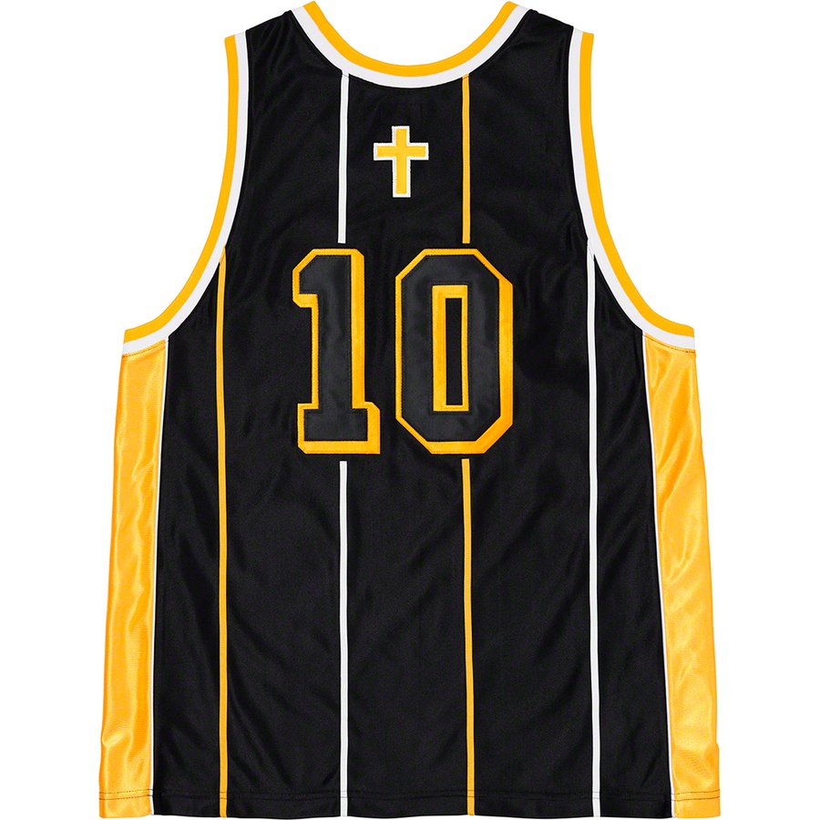 Details on St. Supreme Basketball Jersey Black from spring summer
                                                    2020 (Price is $118)