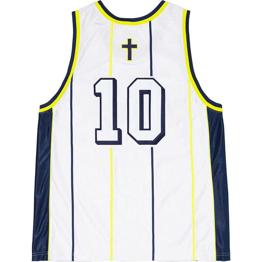 Details on St. Supreme Basketball Jersey White from spring summer
                                                    2020 (Price is $118)