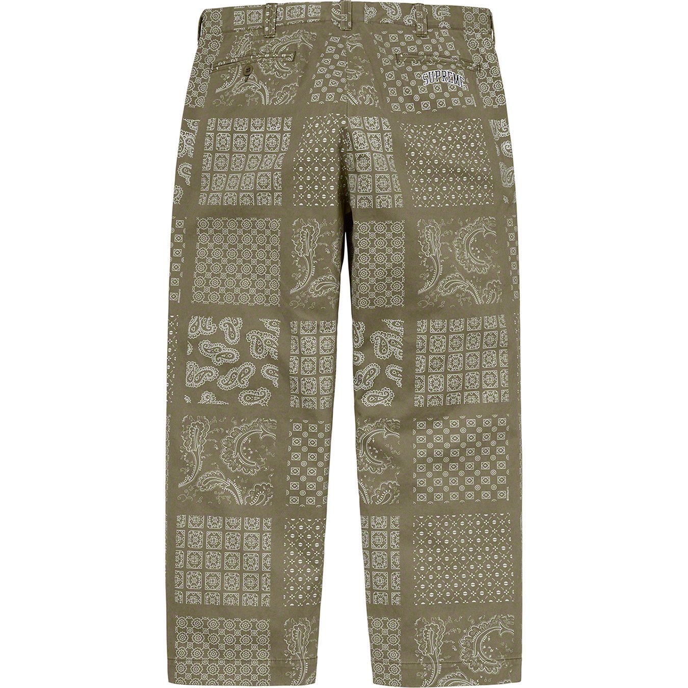 supreme Paisley Grid Chino Pant カーキ