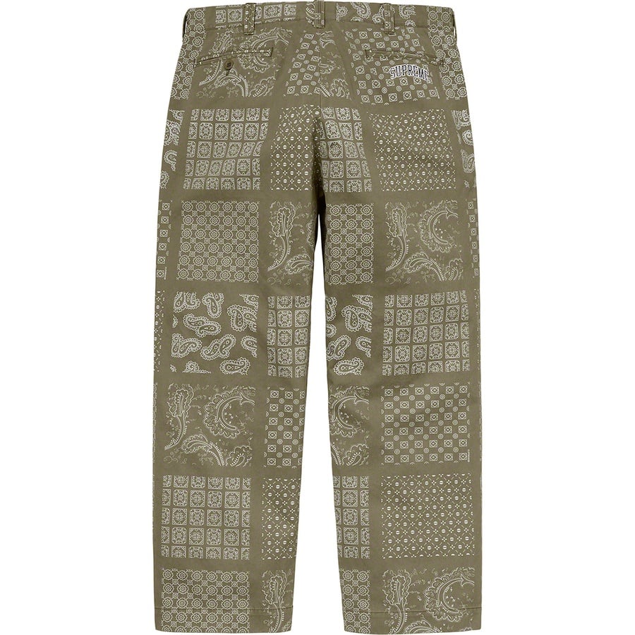 Details on Paisley Grid Chino Pant Olive from spring summer
                                                    2020 (Price is $148)