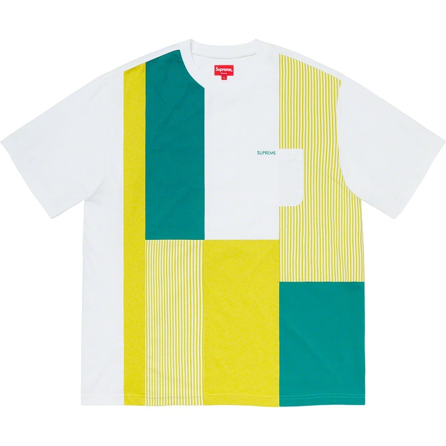 Details on Patchwork Pocket Tee White from spring summer 2020 (Price is $78)