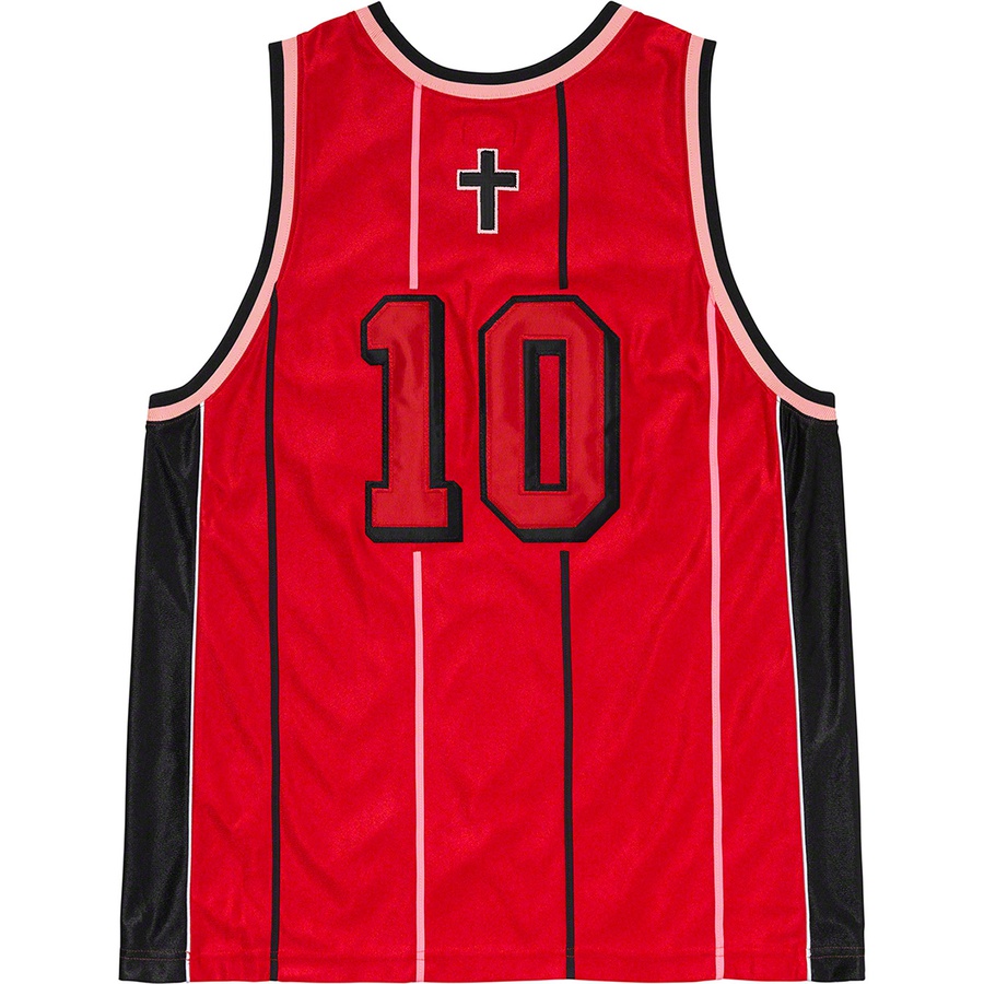 Details on St. Supreme Basketball Jersey Red from spring summer
                                                    2020 (Price is $118)