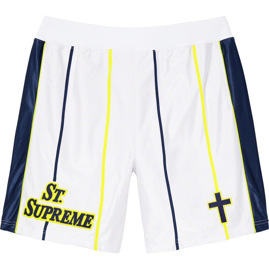 Details on St. Supreme Basketball Short White from spring summer 2020 (Price is $118)