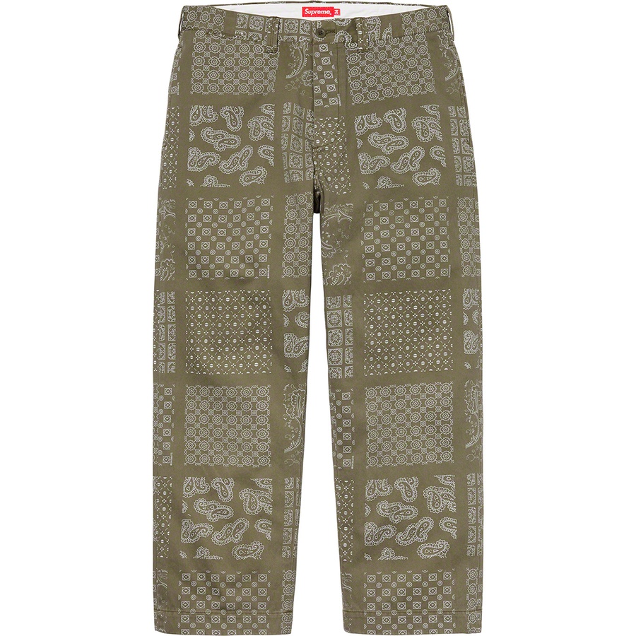 Details on Paisley Grid Chino Pant Olive from spring summer
                                                    2020 (Price is $148)