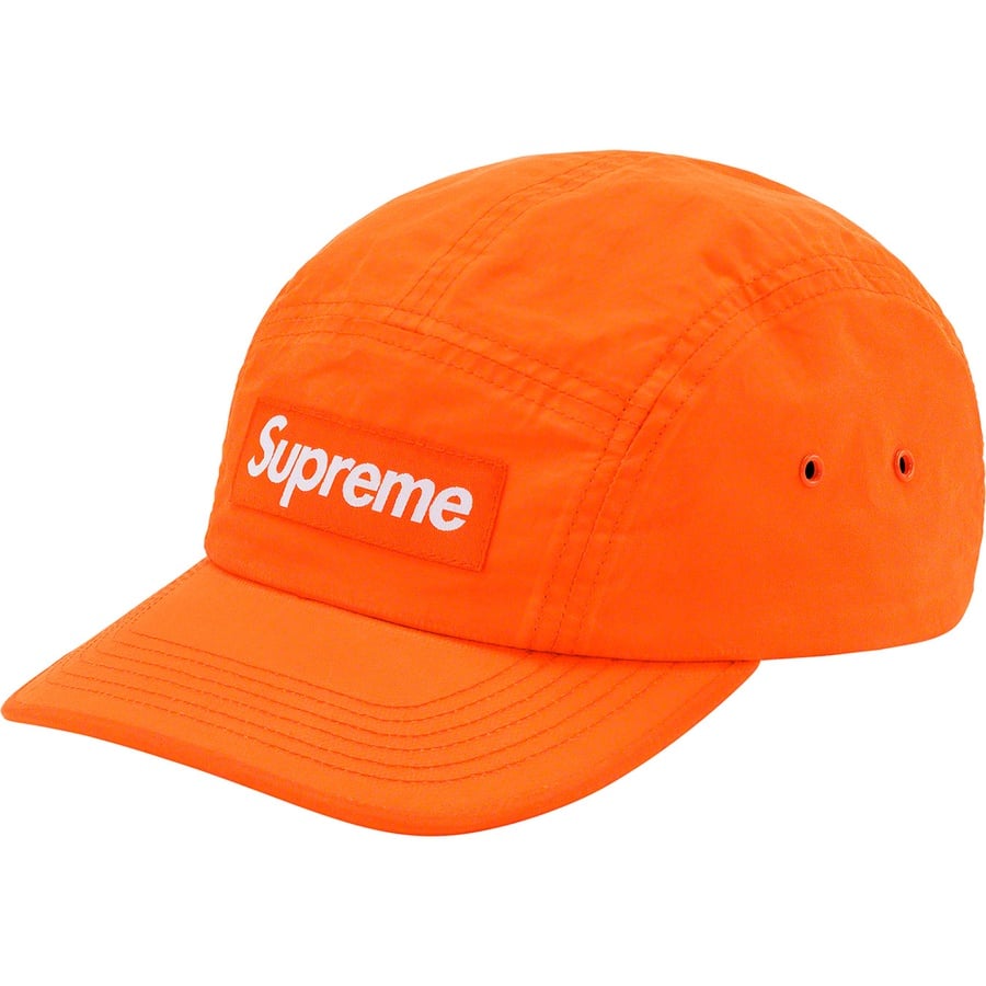 Details on Supreme Barbour Waxed Cotton Camp Cap Orange from spring summer
                                                    2020 (Price is $54)