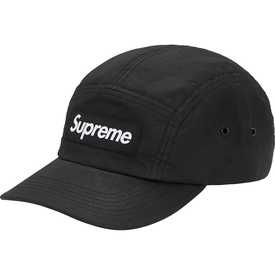 Details on Supreme Barbour Waxed Cotton Camp Cap Black from spring summer
                                                    2020 (Price is $54)