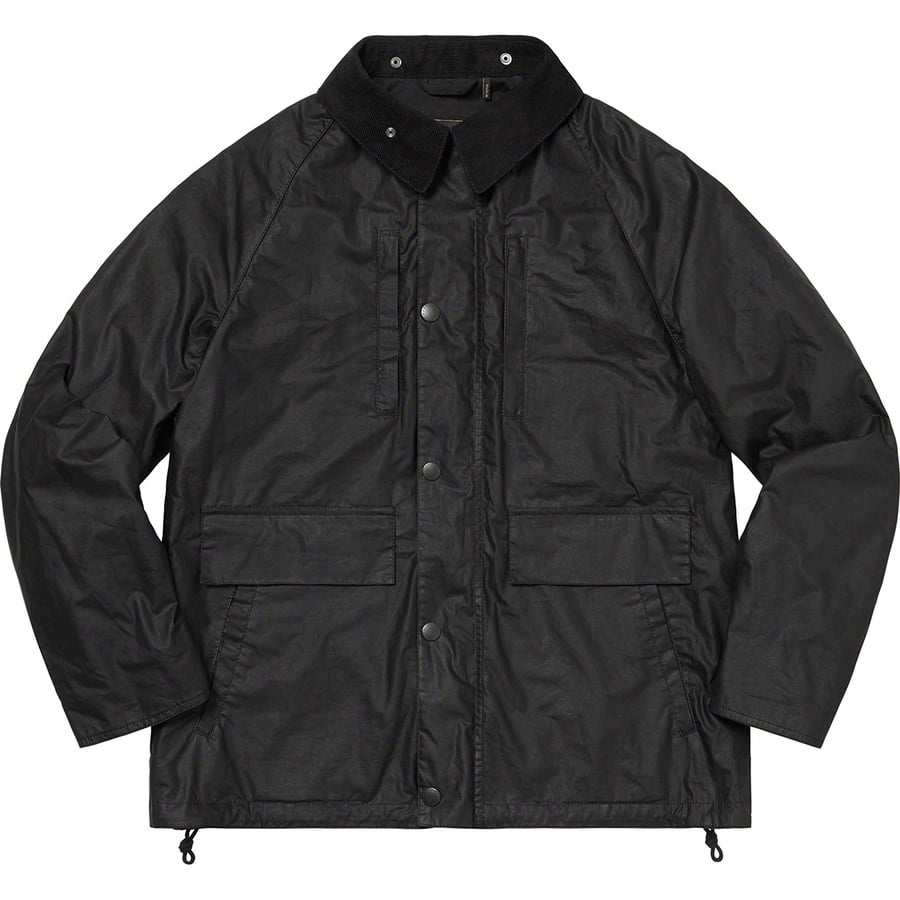 Details on Supreme Barbour Lightweight Waxed Cotton Field Jacket Black from spring summer
                                                    2020 (Price is $498)