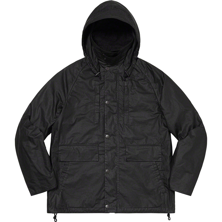 Details on Supreme Barbour Lightweight Waxed Cotton Field Jacket Black from spring summer
                                                    2020 (Price is $498)