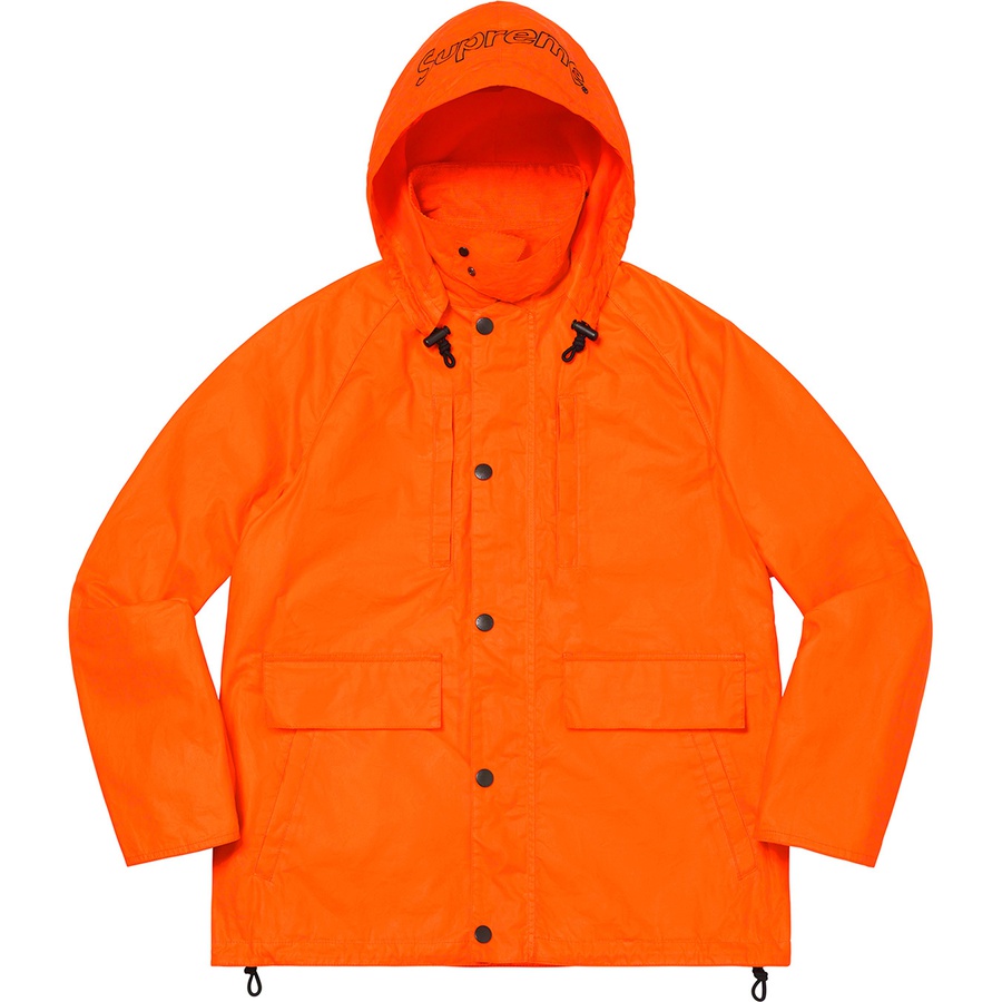 Details on Supreme Barbour Lightweight Waxed Cotton Field Jacket Orange from spring summer 2020 (Price is $498)