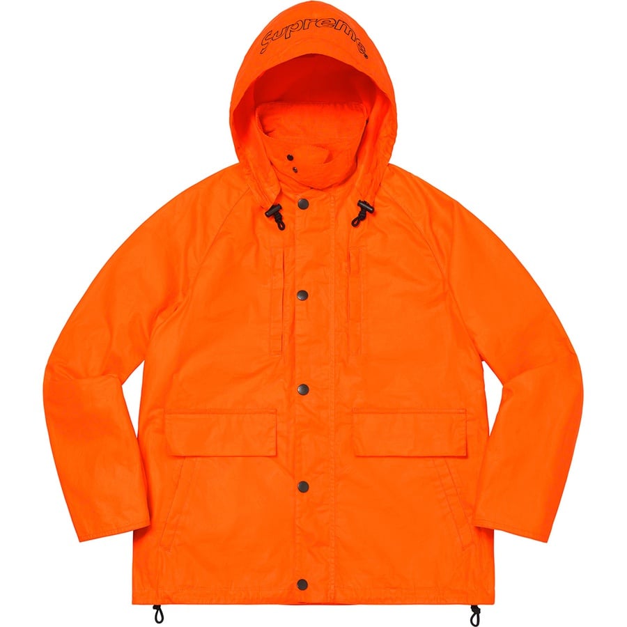 Details on Supreme Barbour Lightweight Waxed Cotton Field Jacket Orange from spring summer
                                                    2020 (Price is $498)