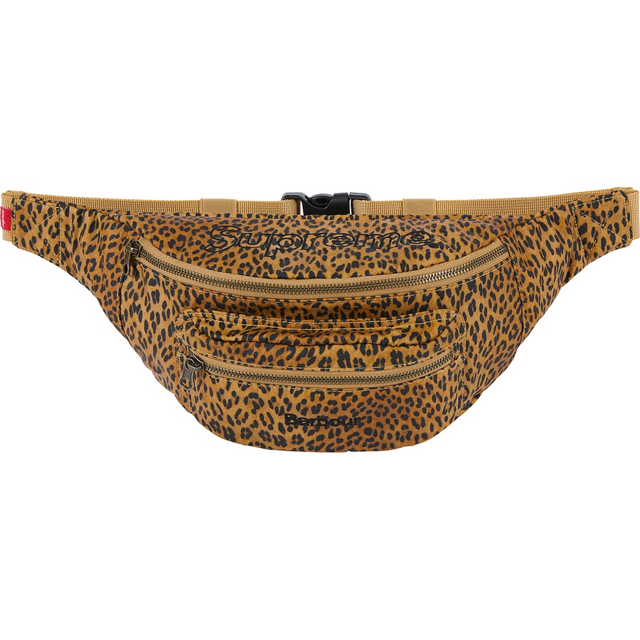 Details on Supreme Barbour Waxed Cotton Waist Bag Leopard from spring summer
                                                    2020 (Price is $98)