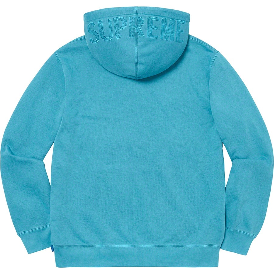 Details on Overdyed Hooded Sweatshirt Bright Blue from spring summer 2020 (Price is $148)