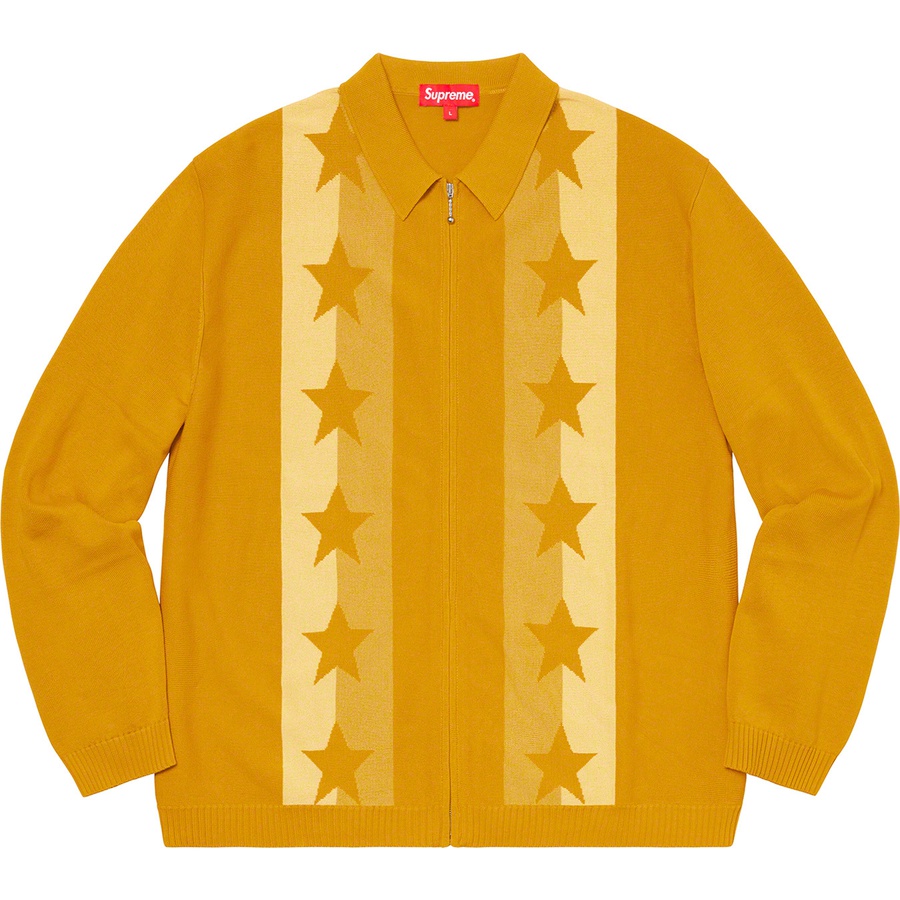 Details on Stars Zip Up Sweater Polo Gold from spring summer
                                                    2020 (Price is $158)