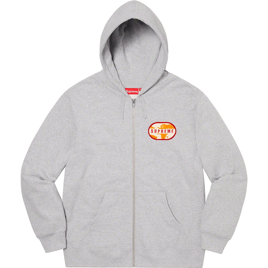 Details on World Famous Zip Up Hooded Sweatshirt Heather Grey from spring summer
                                                    2020 (Price is $168)