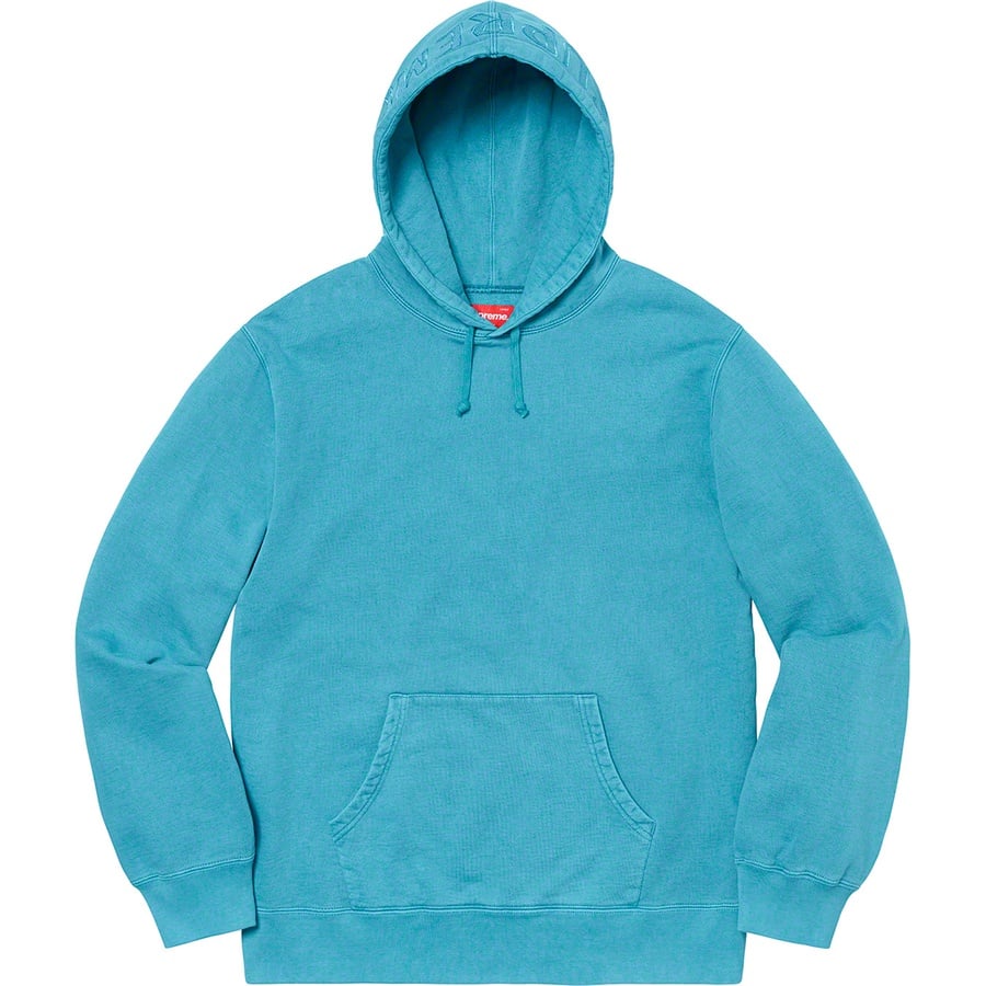 Details on Overdyed Hooded Sweatshirt Bright Blue from spring summer
                                                    2020 (Price is $148)