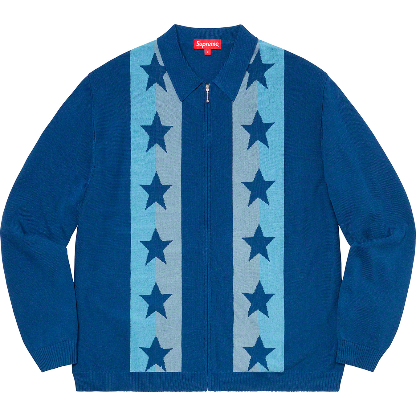 Stars Zip Up Sweater Polo   spring summer    Supreme