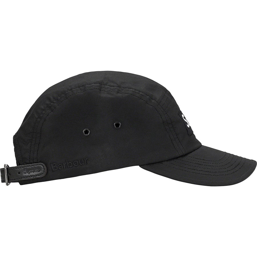 Details on Supreme Barbour Waxed Cotton Camp Cap Black from spring summer
                                                    2020 (Price is $54)