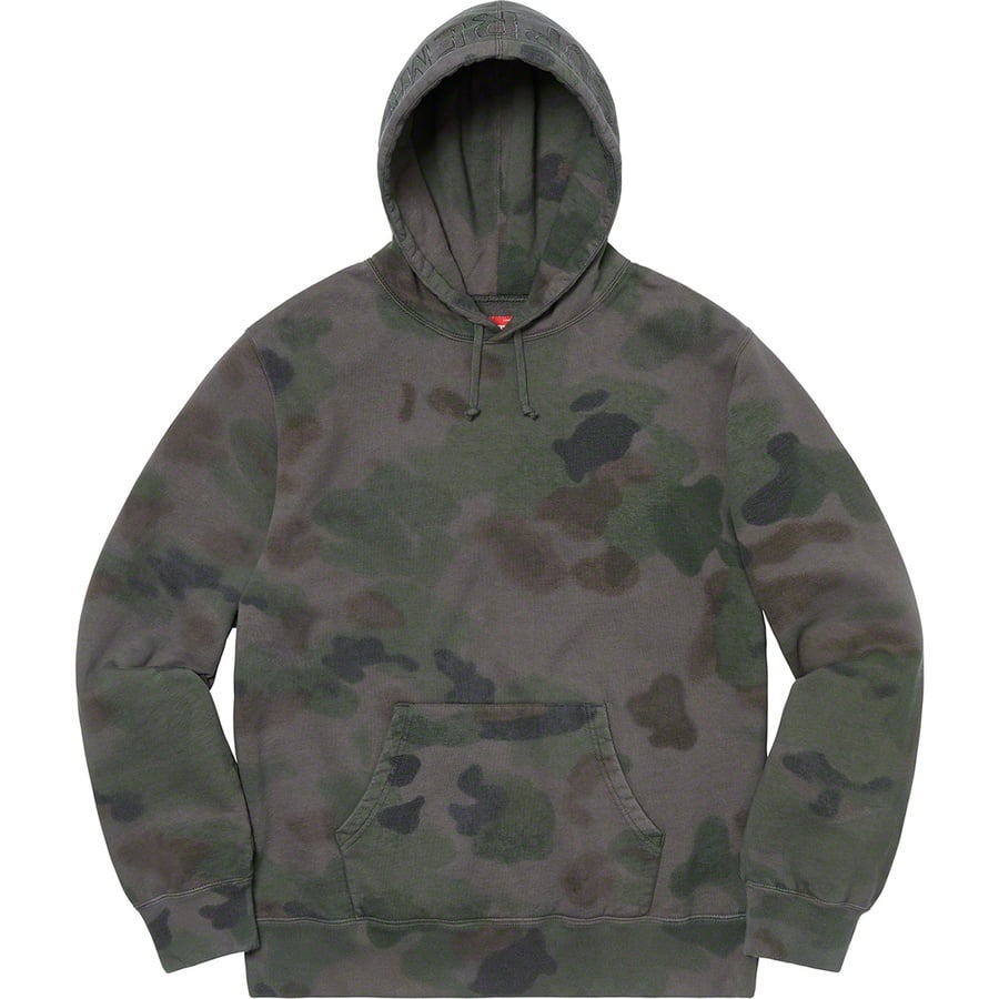 Details on Overdyed Hooded Sweatshirt Black Painted Camo from spring summer 2020 (Price is $148)