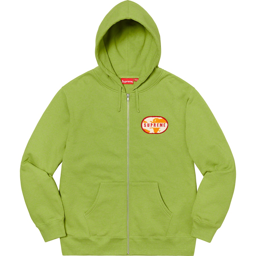 Details on World Famous Zip Up Hooded Sweatshirt Lime from spring summer
                                                    2020 (Price is $168)