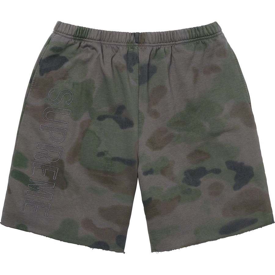 Details on Overdyed Sweatshort Black Painted Camo from spring summer
                                                    2020 (Price is $118)