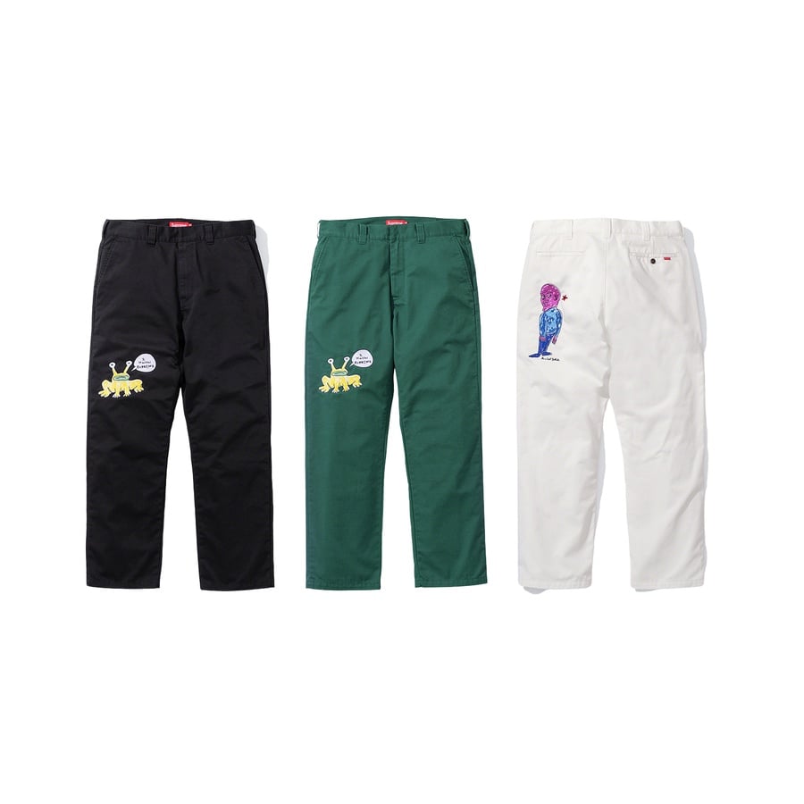 Supreme Daniel Johnston Embroidered Work Pant for spring summer 20 season