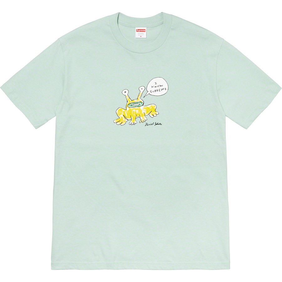 Details on Daniel Johnston Frog Tee Light Teal from spring summer
                                                    2020 (Price is $44)