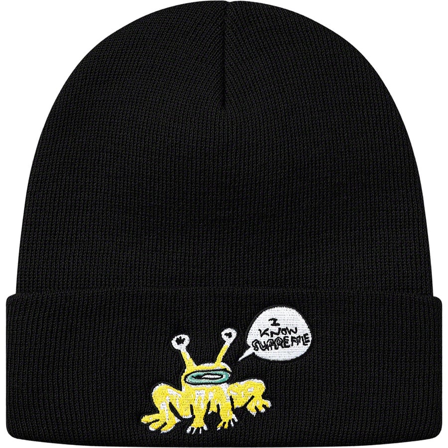 Details on Daniel Johnston Beanie Black from spring summer
                                                    2020 (Price is $36)