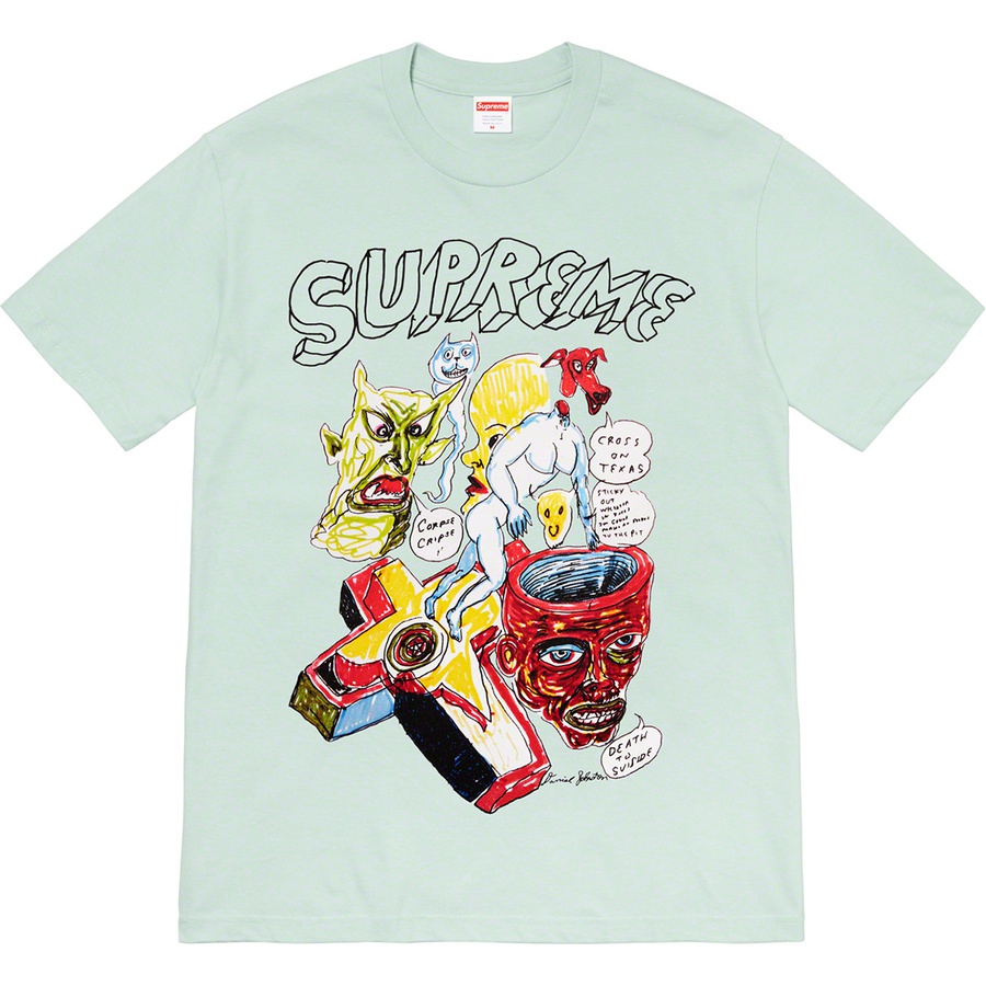 Details on Daniel Johnston Tee Light Teal from spring summer 2020 (Price is $44)