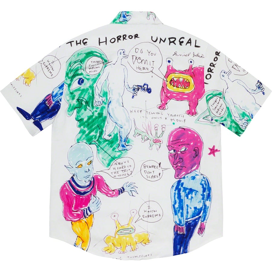 Details on Daniel Johnston Rayon S S Shirt White from spring summer 2020 (Price is $148)
