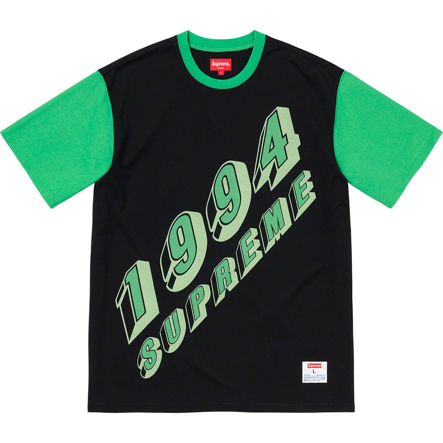 Supreme Bevel Text Ringer Tee (SS20) - Black - $78