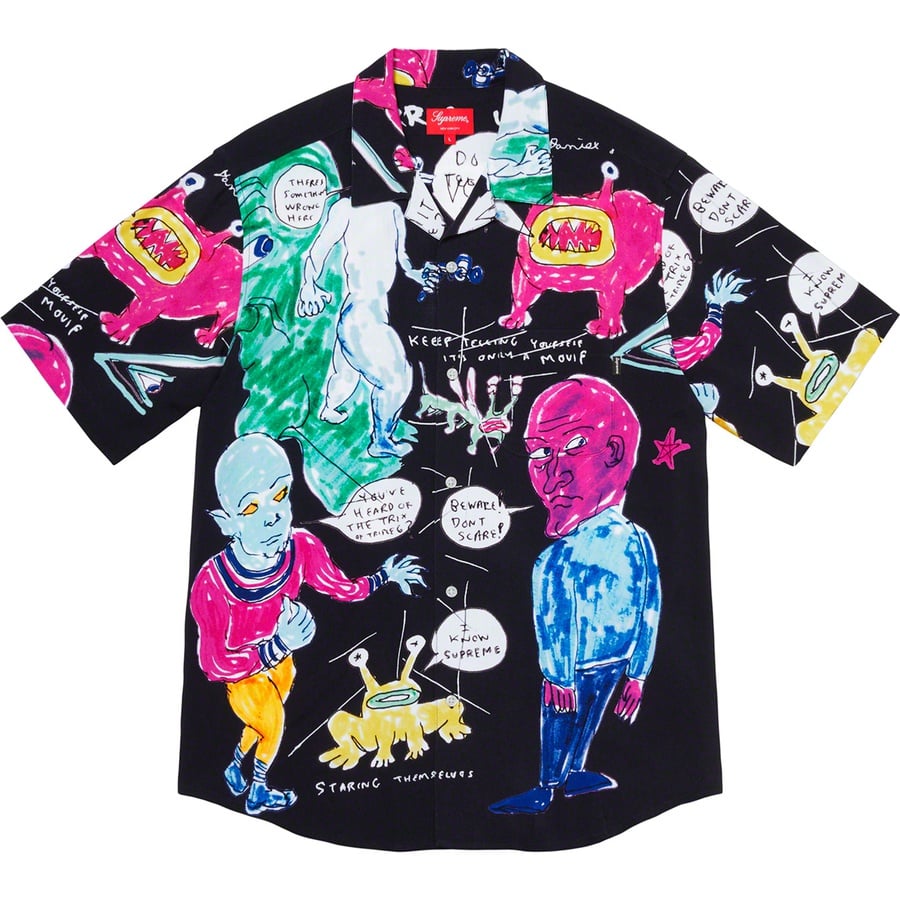 Details on Daniel Johnston Rayon S S Shirt Black from spring summer 2020 (Price is $148)