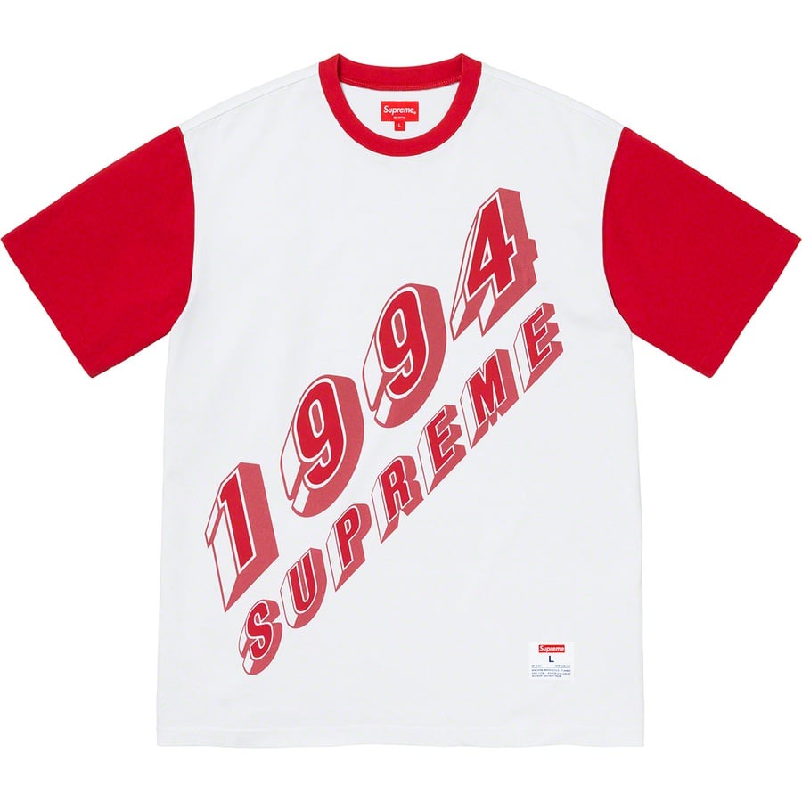 Details on Bevel Text Ringer Tee White from spring summer 2020 (Price is $78)