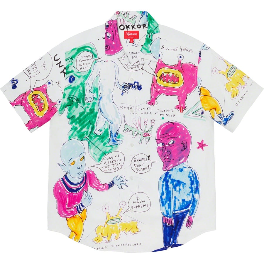 Details on Daniel Johnston Rayon S S Shirt White from spring summer
                                                    2020 (Price is $148)
