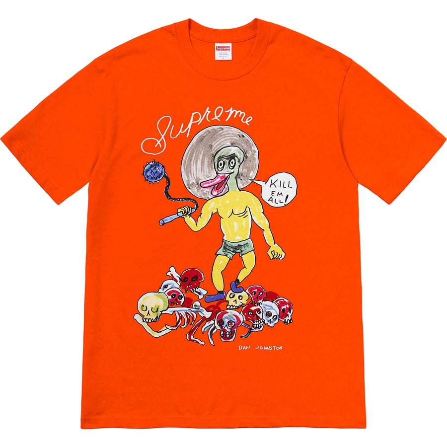 Details on Daniel Johnston Kill Em All Tee Orange from spring summer
                                                    2020 (Price is $44)