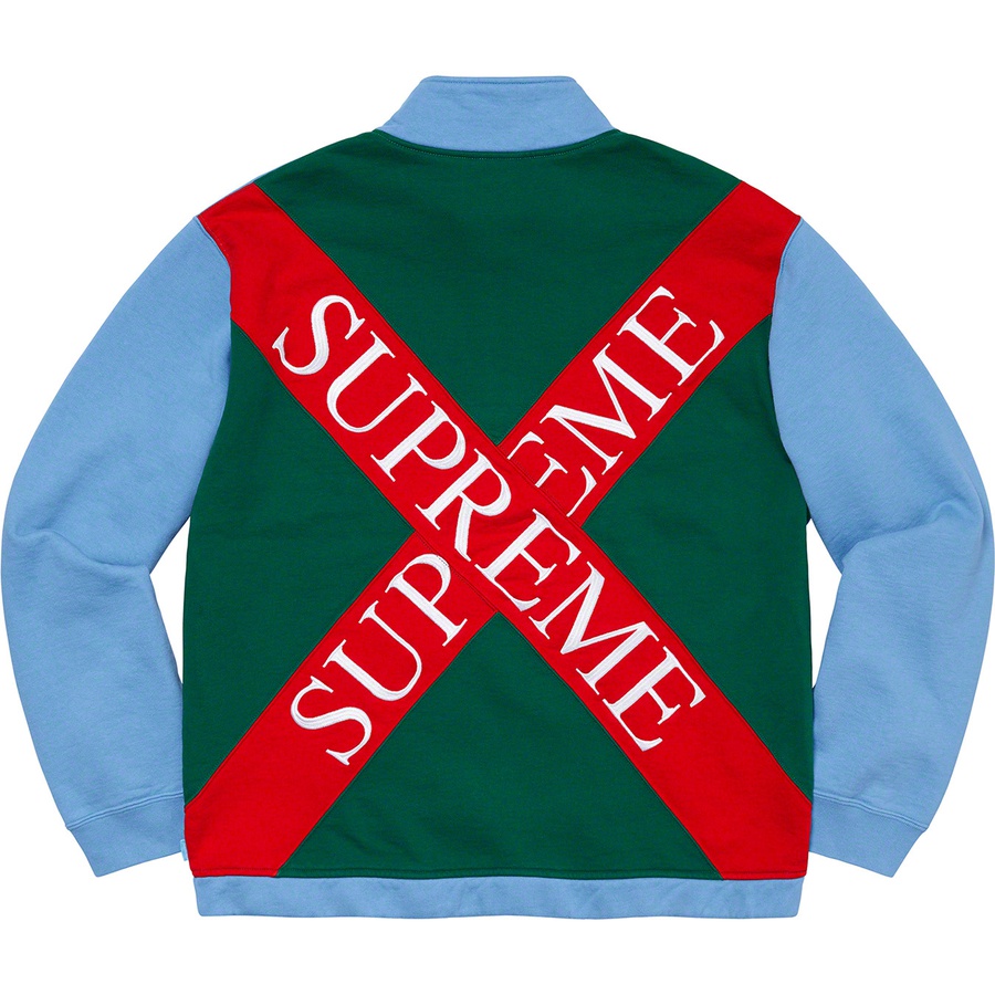 Details on Cross Half Zip Sweatshirt Columbia Blue from spring summer
                                                    2020 (Price is $148)