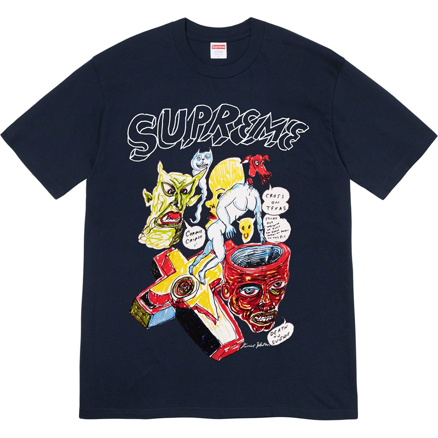 Details on Daniel Johnston Tee Navy from spring summer 2020 (Price is $44)