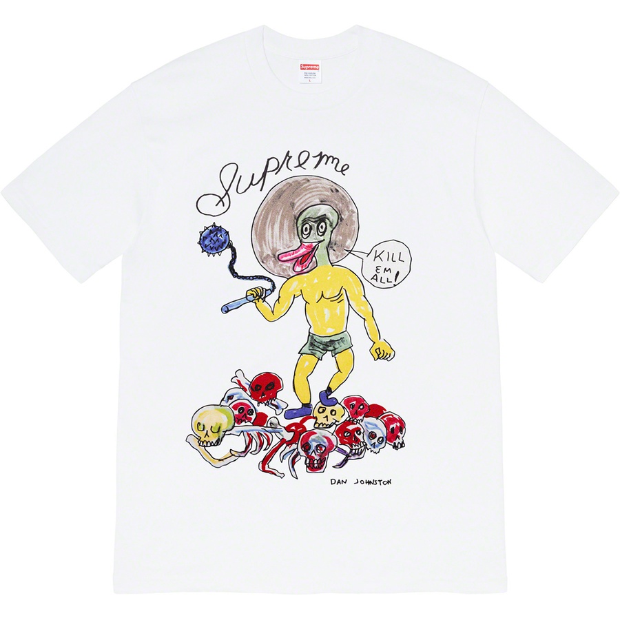 Details on Daniel Johnston Kill Em All Tee White from spring summer
                                                    2020 (Price is $44)