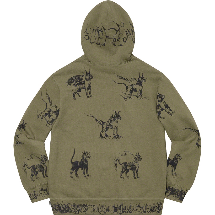 Details on Animals Hooded Sweatshirt Light Olive from spring summer
                                                    2020 (Price is $168)