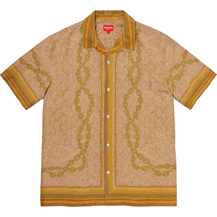 Details on Mosaic Silk S S Shirt Tan from spring summer
                                                    2020 (Price is $158)