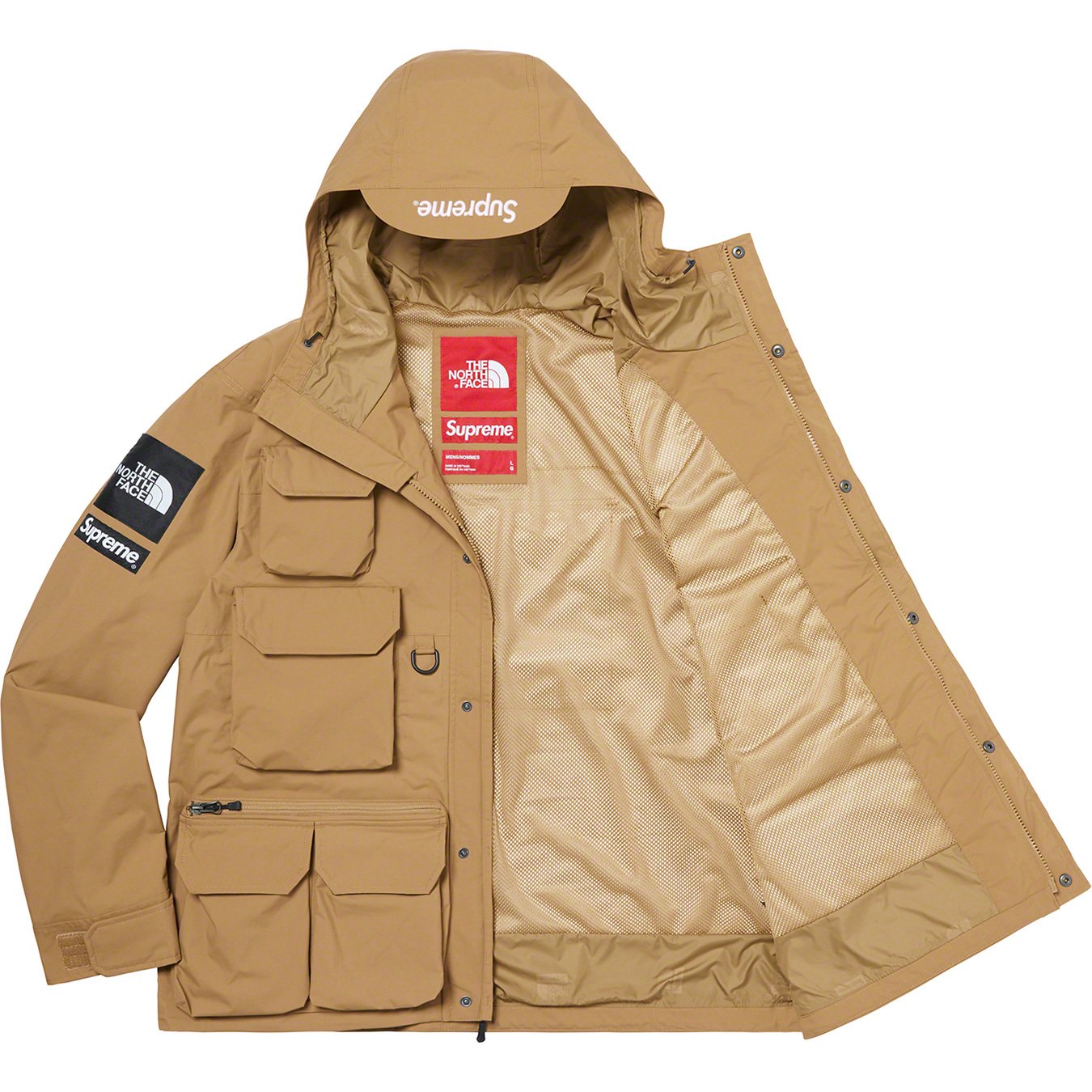 M supreme the north face cargo vest gold