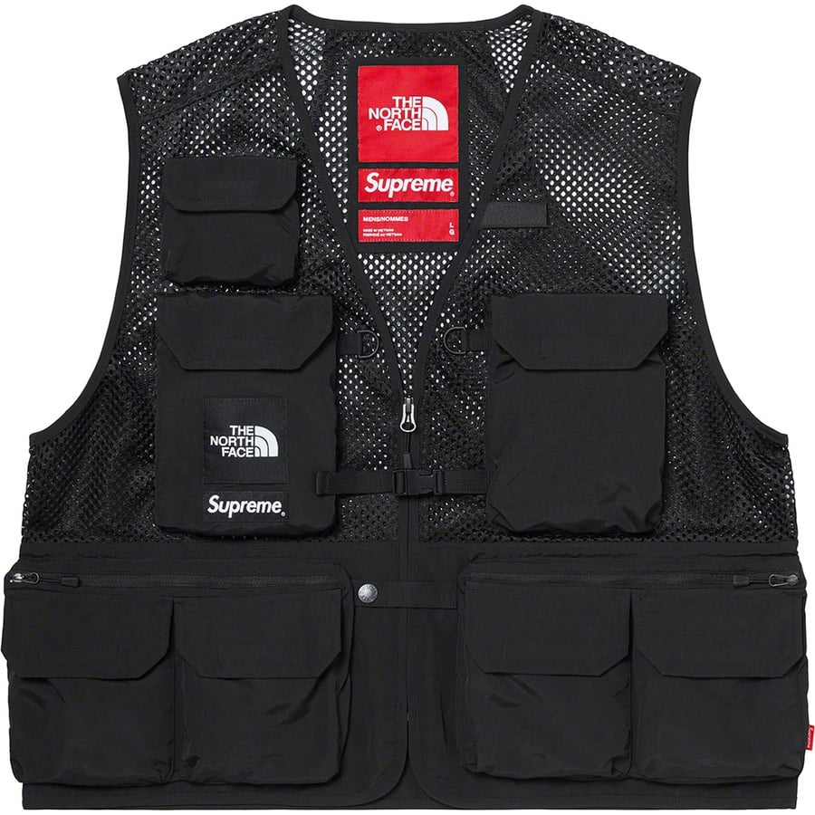 Details on Supreme The North Face Cargo Vest Black from spring summer
                                                    2020 (Price is $168)