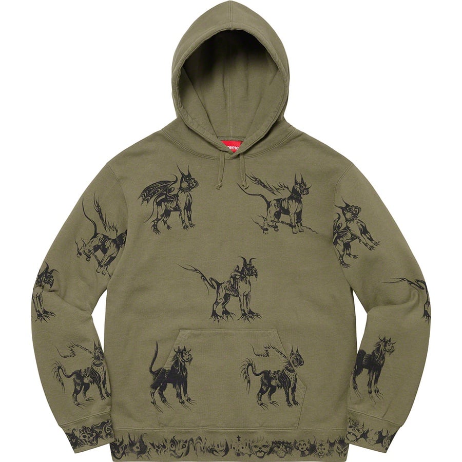 Details on Animals Hooded Sweatshirt Light Olive from spring summer
                                                    2020 (Price is $168)