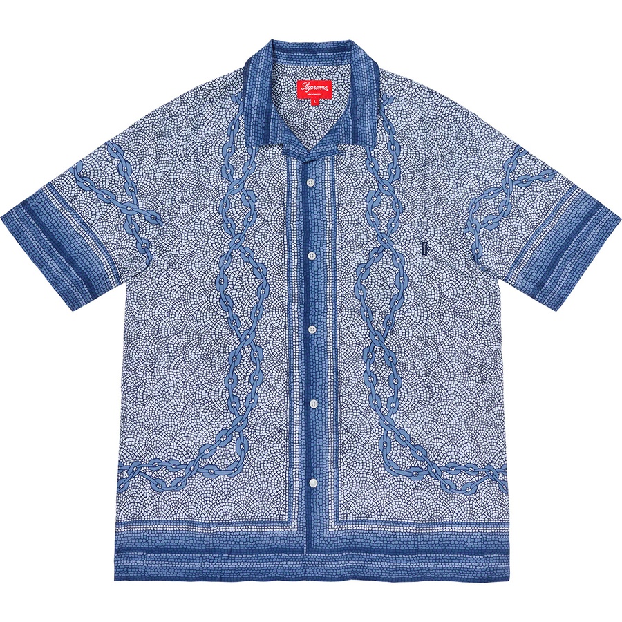 Details on Mosaic Silk S S Shirt Navy from spring summer 2020 (Price is $158)