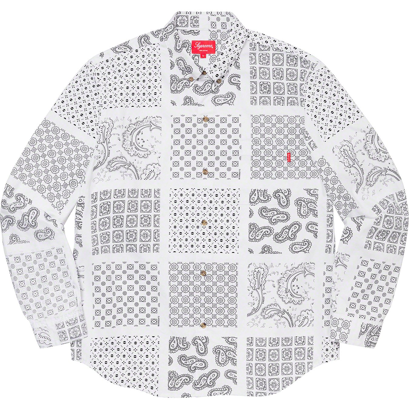 いします Supreme - Supreme paisley grid shirt white Lサイズの通販 by フリル's shop