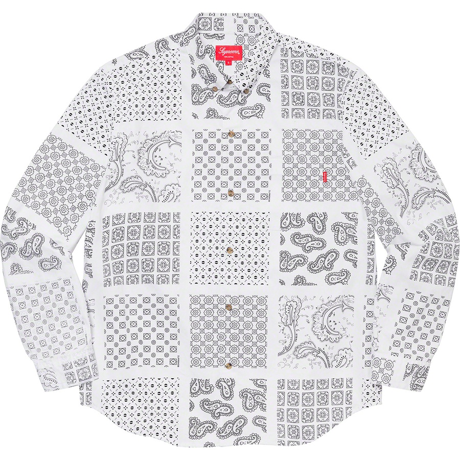 Details on Paisley Grid Shirt White from spring summer
                                                    2020 (Price is $128)