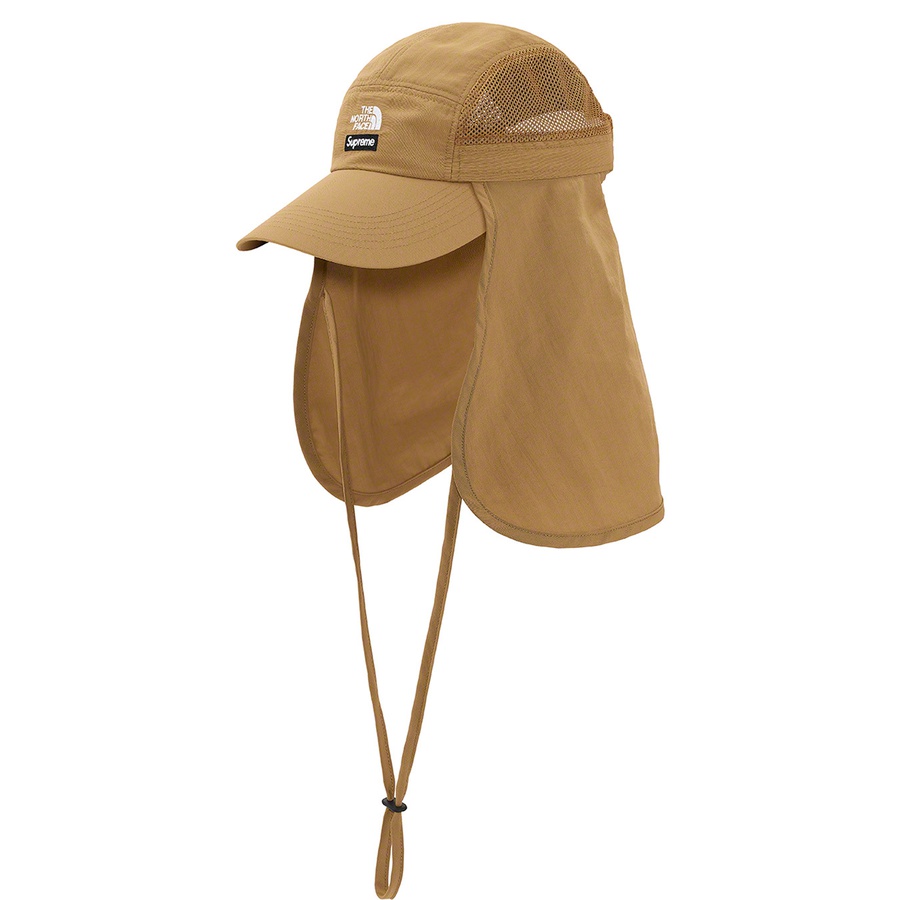 Details on Supreme The North Face Sunshield Camp Cap Gold from spring summer
                                                    2020 (Price is $88)