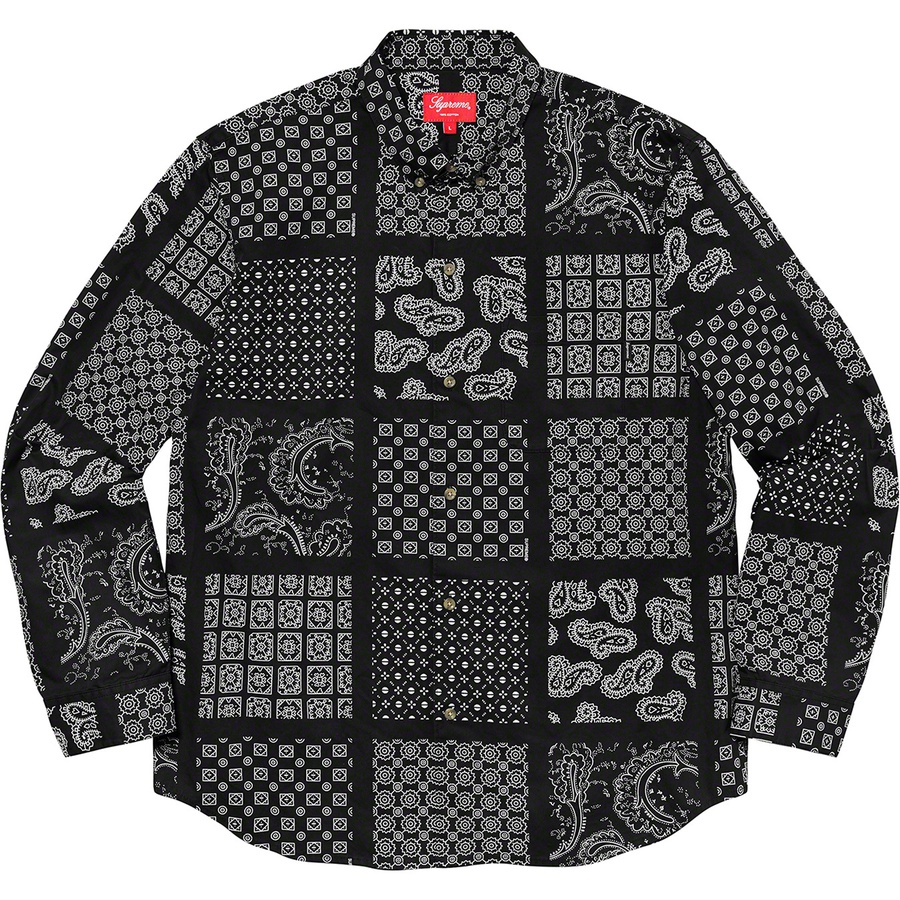Details on Paisley Grid Shirt Black from spring summer
                                                    2020 (Price is $128)