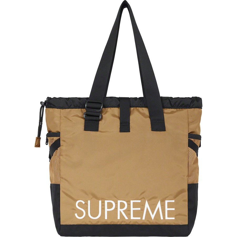 Details on Supreme The North Face Adventure Tote Gold from spring summer
                                                    2020 (Price is $148)