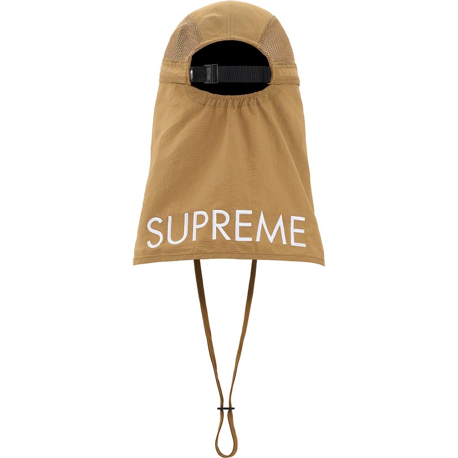 Details on Supreme The North Face Sunshield Camp Cap Gold from spring summer
                                                    2020 (Price is $88)