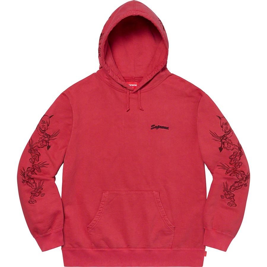 Details on Dragon Overdyed Hooded Sweatshirt Red from spring summer
                                                    2020 (Price is $168)